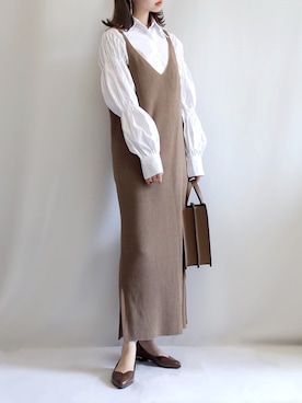 「Chillfar（チルファー）のアイテム（ワンピース/ドレス）」を使った、haushinkaさん（レディース・157cm）の春コーディネート