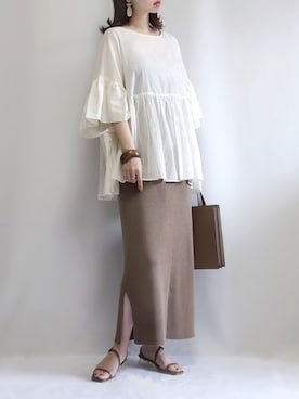 「grandfleur（グランドフルール）のアイテム」を使った、haushinkaさん（レディース・157cm）の春コーディネート