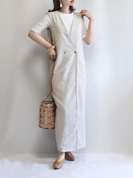 ワンピース ドレス リネン 麻 コーディネート Zozotown