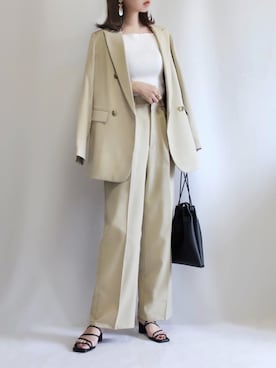 「NANO universe（ナノユニバース）のアイテム（ジャケット/アウター）」を使った、haushinkaさん（レディース・157cm）の夏コーディネート