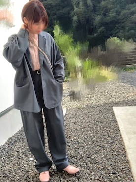 「レースアップシューズ」｜「アイテム（セットアップ）」を使った、emiさん（レディース・155cm）の秋コーディネート