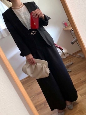 「パワショル」｜「アイテム（ジャケット/アウター）」を使った、emiさん（レディース・155cm）の春コーディネート