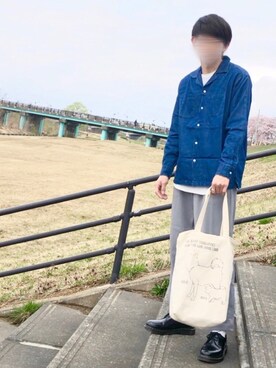 「BEAMS（ビームス）のアイテム（スラックス）」を使った、たくみさん（メンズ・168cm）の春コーディネート