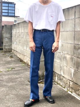 「タックイン」｜「アイテム（レインシューズ）」を使った、たくみさん（メンズ・168cm）の夏コーディネート