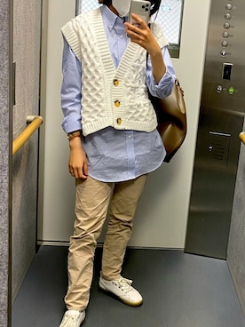 「e.r.g*（イーアールジー）のアイテム」を使った、0901さん（レディース・155cm）の春コーディネート