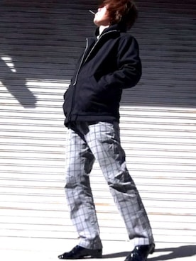 「PPFM（ピーピーエフエム）のアイテム（パンツ）」を使った、Teddy bear🧸さん（メンズ・176cm）の秋コーディネート