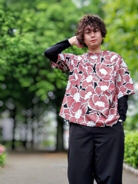 「ブラウン×ブラック」｜「アイテム（サンダル）」を使った、Teddy bear🧸さん（メンズ・177cm）の春コーディネート