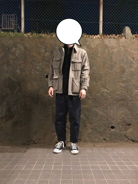「アイテム（チノパンツ、ブルー系）」を使った、shunさん（メンズ・175cm）の冬コーディネート