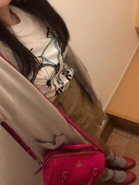 「kate spade new york kids（ケイトスペードニューヨーク）のアイテム（バッグ）」を使った、Shizukaさん（レディース・148cm）の春コーディネート