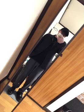 「JUNRED（ジュンレッド）の【ゆったり暖かい】ウォームクロスワイドテーパードパンツ（その他パンツ）」を使った、Ryさん（メンズ・167cm）の冬コーディネート