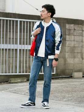 「URBAN RESEARCH Sonny Label（アーバンリサーチサニーレーベル）のアイテム（ブルゾン）」を使った、nagamine yukiさん（メンズ・175cm）の春コーディネート