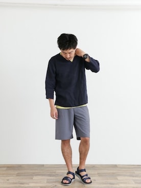 「URBAN RESEARCH Sonny Label（アーバンリサーチサニーレーベル）のアイテム（サンダル）」を使った、nagamine yukiさん（メンズ・175cm）の春コーディネート