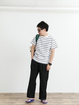 「URBAN RESEARCH Sonny Label（アーバンリサーチサニーレーベル）のアイテム（サンダル）」を使った、nagamine yukiさん（メンズ・175cm）の春コーディネート