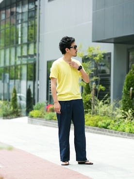 「URBAN RESEARCH Sonny Label（アーバンリサーチサニーレーベル）のアイテム（サンダル）」を使った、nagamine yukiさん（メンズ・175cm）の春コーディネート