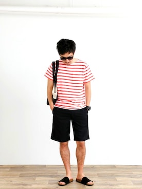 「URBAN RESEARCH Sonny Label（アーバンリサーチサニーレーベル）のアイテム（サンダル）」を使った、nagamine yukiさん（メンズ・175cm）の夏コーディネート