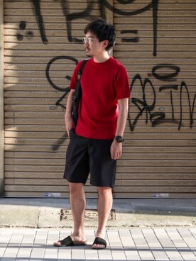 「URBAN RESEARCH Sonny Label（アーバンリサーチサニーレーベル）のアイテム（バッグ）」を使った、nagamine yukiさん（メンズ・175cm）の夏コーディネート