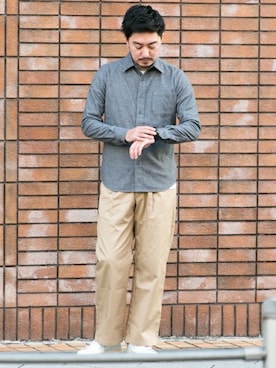 「URBAN RESEARCH Sonny Label（アーバンリサーチサニーレーベル）のアイテム（シューズ）」を使った、nagamine yukiさん（メンズ・175cm）の冬コーディネート