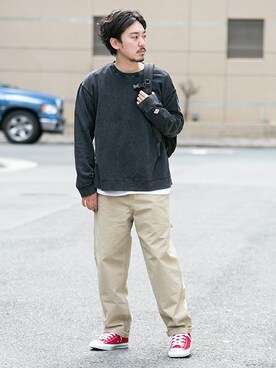 「URBAN RESEARCH Sonny Label（アーバンリサーチサニーレーベル）のアイテム（スウェット）」を使った、nagamine yukiさん（メンズ・175cm）の春コーディネート