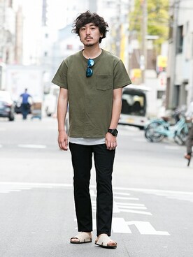 「URBAN RESEARCH Sonny Label（アーバンリサーチサニーレーベル）のアイテム（サンダル）」を使った、nagamine yukiさん（メンズ・175cm）の春コーディネート