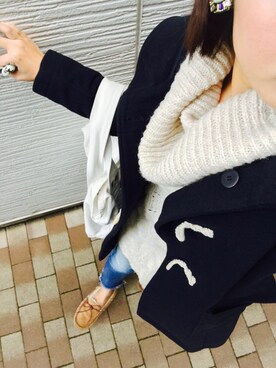 「Ungrid（アングリッド）の【Casual】ﾀｰﾄﾙｹｰﾌﾞﾙﾙｰｽﾞﾆｯﾄ（ニット/セーター）」を使った、m.eさん（レディース・160cm）の秋コーディネート