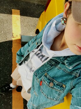 「アイテム（イヤリング）」を使った、m.eさん（レディース・160cm・20代）の冬コーディネート