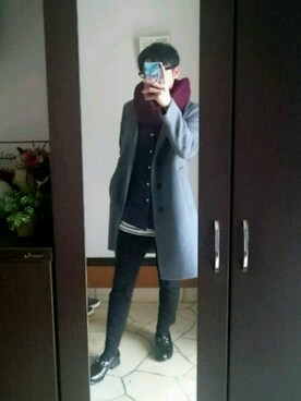 「LASSU&FRISS（ラスアンドフリス）の[ベーシックデザイン] ビットローファー（ローファー）」を使った、ひろさん（メンズ・163cm）の秋コーディネート