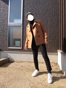 「RAGEBLUE（レイジブルー）のアイテム（ピーコート）」を使った、ひろさん（メンズ・163cm）の冬コーディネート