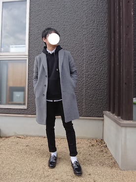 「LASSU&FRISS（ラスアンドフリス）の[ベーシックデザイン] ビットローファー（ローファー）」を使った、ひろさん（メンズ・163cm）の冬コーディネート