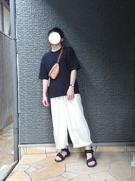 「gilet（ジレ）のアイテム」を使った、ひろさん（メンズ・163cm）の夏コーディネート