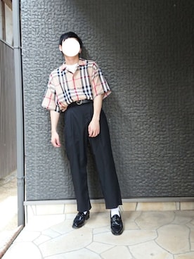 「白靴下」｜「アイテム（ローファー）」を使った、ひろさん（メンズ・163cm）の夏コーディネート