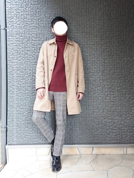 「オシャレパッソ」｜「アイテム（ステンカラーコート）」を使った、ひろさん（メンズ・163cm）の秋コーディネート