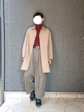 DANTON ダントン ステンカラーコート ベージュ DANTONのステンカラーコート（ベージュ系）を使ったメンズ人気