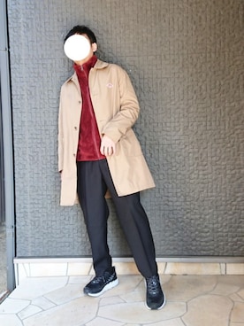DANTONのステンカラーコート（ベージュ系）を使ったメンズ人気