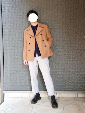 「RAGEBLUE（レイジブルー）のアイテム（ピーコート）」を使った、ひろさん（メンズ・163cm）の秋コーディネート