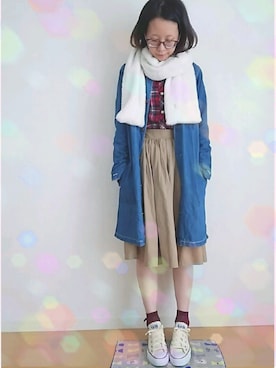 「アイテム（シャツワンピース）」を使った、.*t.s*.さん（レディース・153cm・20代）の秋コーディネート