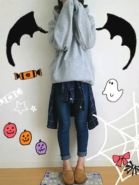 「ハロウィン」｜「アイテム（モカシン/デッキシューズ）」を使った、.*t.s*.さん（レディース・153cm）の秋コーディネート