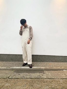 「DANTON（ダントン）のアイテム（オールインワン・サロペット）」を使った、やどかりさん（メンズ・167cm）の春コーディネート