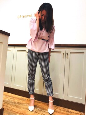「OZOC（オゾック）のアイテム（パンツ）」を使った、ORientalTRaffic 三井アウトレットパーク札幌北広島店さん（レディース・156cm）の春コーディネート