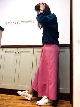 「オリエンタルトラフィック」｜「アイテム（デニムジャケット）」を使った、ORientalTRaffic 三井アウトレットパーク札幌北広島店さん（レディース・160cm）の春コーディネート