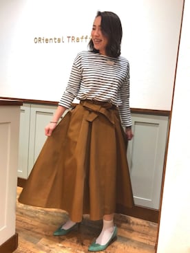 「アイテム（パンプス、グリーン系）」を使った、ORientalTRaffic 三井アウトレットパーク札幌北広島店さん（レディース・162cm）の春コーディネート