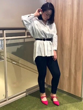 「アイテム（サンダル、ピンク系）」を使った、ORientalTRaffic 三井アウトレットパーク札幌北広島店さん（レディース・162cm）の春コーディネート