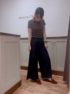 「タッセルシューズ」｜ORientalTRaffic 三井アウトレットパーク札幌北広島店さん（レディース・160cm）の秋コーディネート