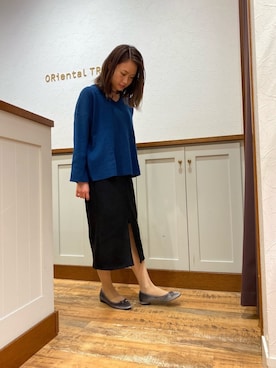 「アイテム（バレエシューズ、グレー系）」を使った、ORientalTRaffic 三井アウトレットパーク札幌北広島店さん（レディース・160cm）の秋コーディネート