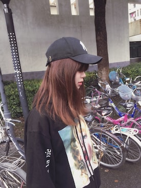 「アイテム（キャップ）」を使った、Mmmikan♡さん（レディース・164cm・10代）の秋コーディネート