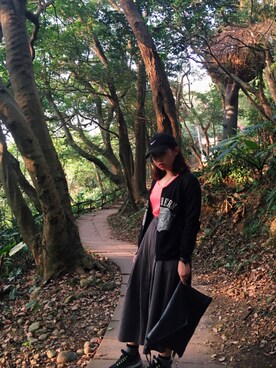 「5（ファイブ）のアイテム（スラックス）」を使った、Jenny Huangさん（レディース・158cm）の冬コーディネート
