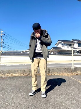 「SHARED EMODA（シェアードエモダ）のアイテム（トップス）」を使った、sadochinさん（メンズ・171cm）の冬コーディネート