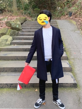 「Guess（ゲス）のアイテム（バッグ）」を使った、youさん（メンズ・170cm）の冬コーディネート