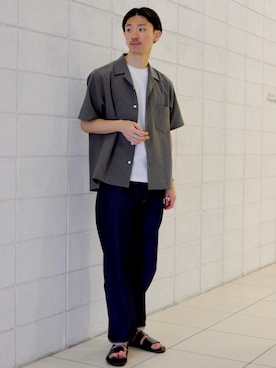 「NECESSARY or UNNECESSARY（ネセサリーオアアンネセサリー）のアイテム（パンツ）」を使った、mizukiさん（メンズ・176cm）の春コーディネート