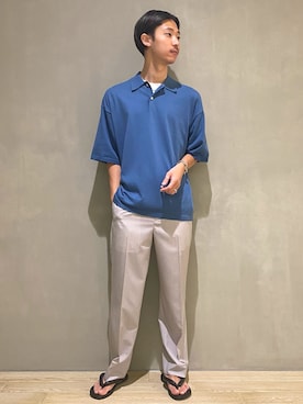 「アイテム（ポロシャツ）」を使った、mizukiさん（メンズ・176cm）の夏コーディネート