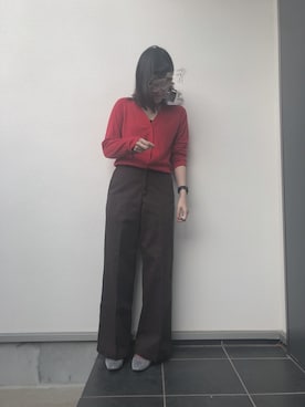 「グリッター」｜「アイテム（アナログ腕時計）」を使った、nachiさん（レディース・158cm）の秋コーディネート